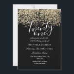 Invitation Parties scintillant d'or noir Confetti 21e anniver<br><div class="desc">Parties scintillant d'or noir Confetti 21e anniversaire de fête Belle Parties scintillant d'or Faux Confetti Invitation. Collection correspondante dans Niche et Nest store. Design avec l'aimable autorisation de Studio Danemark</div>