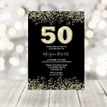Invitation Parties scintillant d'or noir Mens Femme 50e fête<br><div class="desc">Parties scintillant d'or noir Mens Femme 50e anniversaire Fête Invitation Belle Parties scintillant d'or Faux Confetti Invitation. Collection correspondante dans Niche et Nest store. Design avec l'aimable autorisation de Studio Danemark</div>