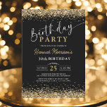 Invitation Parties scintillant d'or noir n'importe quel âge 3<br><div class="desc">Célébrez 30 ans de style étincelant avec cette Parties scintillant d'or noir N'importe quel âge Invitation anniversaire! Doté d'un arrière - plan noir moderne aux accents de parties scintillant en faux or brillant, cette invitation est parfaite pour des fêtes élégantes et des moments marquants. Entièrement modifiable, il peut être customisé...</div>