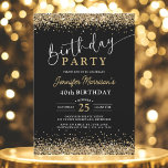 Invitation Parties scintillant d'or noir n'importe quel âge 4<br><div class="desc">Célébrez un fabuleux 40e anniversaire dans un style pétillant avec cette Parties scintillant d'or noir N'importe quel âge Invitation anniversaire! Conçue avec un arrière - plan noir élégant et des accents de parties scintillant en faux or chatoyants, cette invitation apporte l'élégance moderne à toute célébration d'étape. Que vous planifiez un...</div>