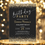 Invitation Parties scintillant d'or noir n'importe quel âge 5<br><div class="desc">Faites briller leur 50e anniversaire avec cette Parties scintillant d'or noir N'importe quel âge Invitation anniversaire! Doté d'un arrière - plan noir audacieux aux accents de parties scintillant en faux or éblouissants, ce design est parfait pour une célébration chic et élégante. Entièrement modifiable pour n'importe quel âge, vous pouvez personnaliser...</div>