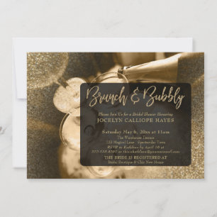 Invitation Parties scintillant d'or photo Brunch & Bubbly écr