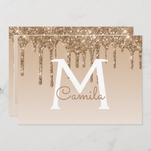 Invitation Parties scintillant d'or Quinceanera Enregistrer l