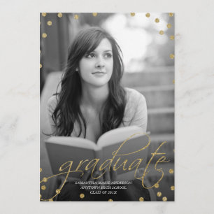 Invitation Parties scintillant d'or Regardez la photo Graduat