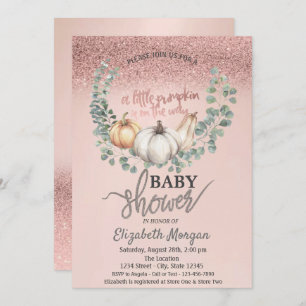 Invitation Parties scintillant d'or rose Bokeh, Baby shower C