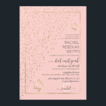 Invitation Parties scintillant d'or rose Diagonal Bat mitzvah<br><div class="desc">Cette invitation Bat mitzvah élégante et unique est idéale pour un événement élégant et formel. Il présente un confetti en parties scintillant or brillant imbriqué parsemé en diagonale à travers l'invitation sur une mince bordure rectangle doré avec un arrière - plan rose vif. C'est chic, moderne, luxueux, joli, simple et...</div>
