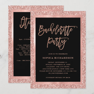 Invitation Parties scintillant d'or Rose Faux Bachelorette