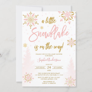 Invitation Parties scintillant d'or rose Un petit Baby shower