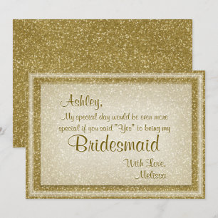 Invitation Parties scintillant D'Or Serez-Vous Ma Femme D'Acc