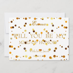 Invitation Parties scintillant D'Or Serez-Vous Ma MAIN D'HONN