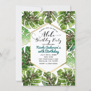 Invitation Parties scintillant d'or Sparkle Glam Tropical Feu
