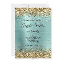 Parties scintillant d'or Turquoise Foil Fancy Mono