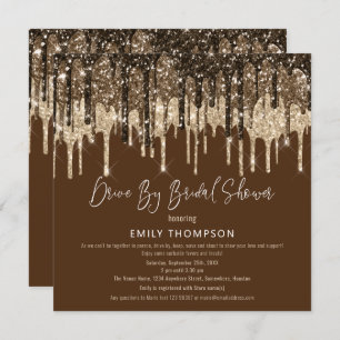 Invitation Parties scintillant Drift Gold Brown Drive By Fête