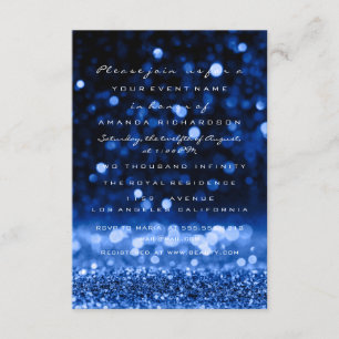 Invitation Parties scintillant Drips Blue Marine Mariage Brid