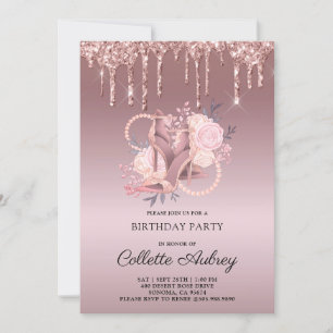 Invitation Parties scintillant Drives Rose Gold Anniversaire