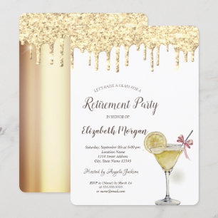 Invitation Parties scintillant Drops Cocktail Lemon Retiremen