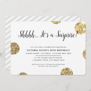 Invitation parties scintillant élégante en or de SURPRISE PAR