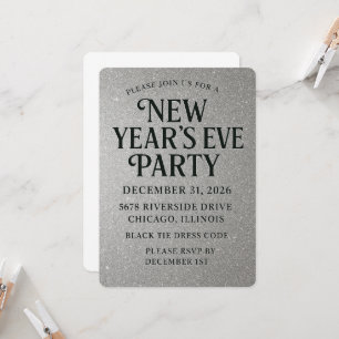Invitation Parties scintillant élégante Réveillon du Nouvel A