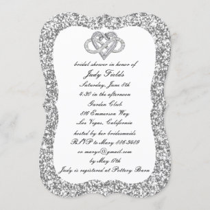 Invitation Parties scintillant en argent Infinity