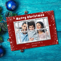 Parties scintillant en argent rouge fenêtre photo