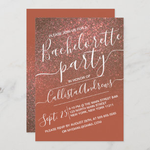 Invitation Parties scintillant en cuivre en terre cuite Ombre
