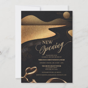 Invitation Parties scintillant en cuivre typographie Restaura