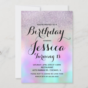 Invitation Parties scintillant en marbre liquide Candy Ink An