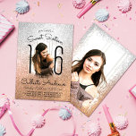 Invitation Parties scintillant en or argent Ombre Halo Photo<br><div class="desc">Cette jolie invitation à la fête d'anniversaire en sweet sixteen girly est parfaite pour la journée spéciale de votre fille. Il est doté de faux imprimé brillant argent et or parties scintillant ombre dégradé photo halo. Il comprend deux photos pour customiser avec vos propres photos de votre fille douce. La...</div>
