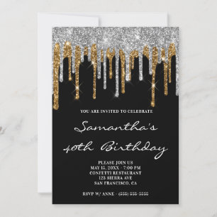 Invitation Parties scintillant en or brillant Silver Drivers 