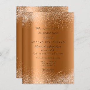 Invitation Parties scintillant en or Rose cuivre feuilles de