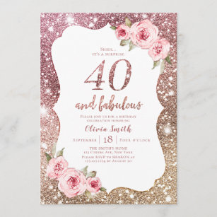 Invitations Faire Part Cartes Anniversaire 40 Ans Zazzle