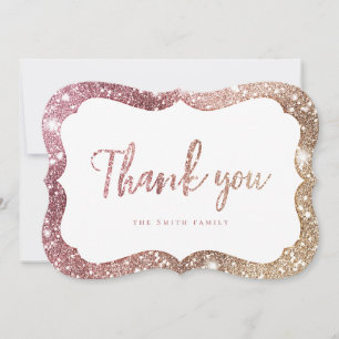 Invitation Parties scintillant en or rose simple étincelante