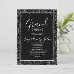 Invitation Parties scintillant encadrée Noir & Blanc Grand Ou