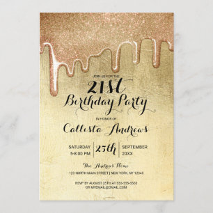 Invitation Parties scintillant épaisse or glamour Drivers Ann