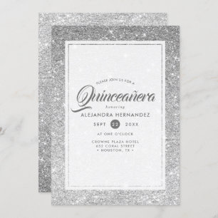 Invitation Parties scintillant étincelante en diamant d'argen