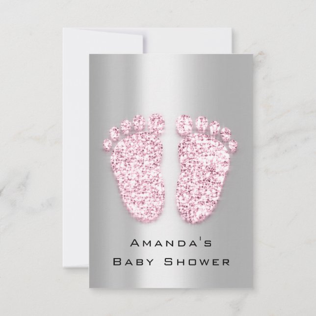 Invitation Parties scintillant étincelle Baby shower pieds ro (Dos)