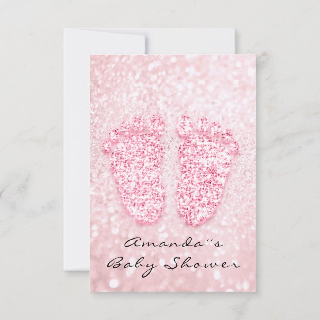 Invitation Parties scintillant étincelle Baby shower pieds ro (Dos)