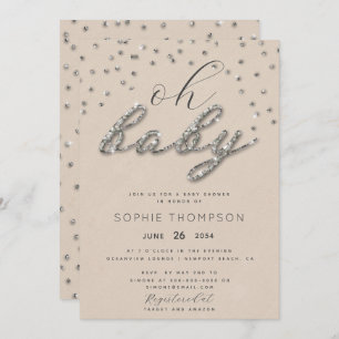 Invitation Parties scintillant Étincelle Classique Baby showe
