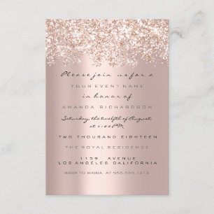 Invitation Parties scintillant étincelle Glam Rose Fête des m