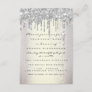 Invitation Parties scintillant étincelle gouttes argent Smoky