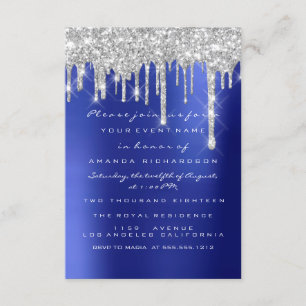 Invitation Parties scintillant étincelle gouttes Silver Marin