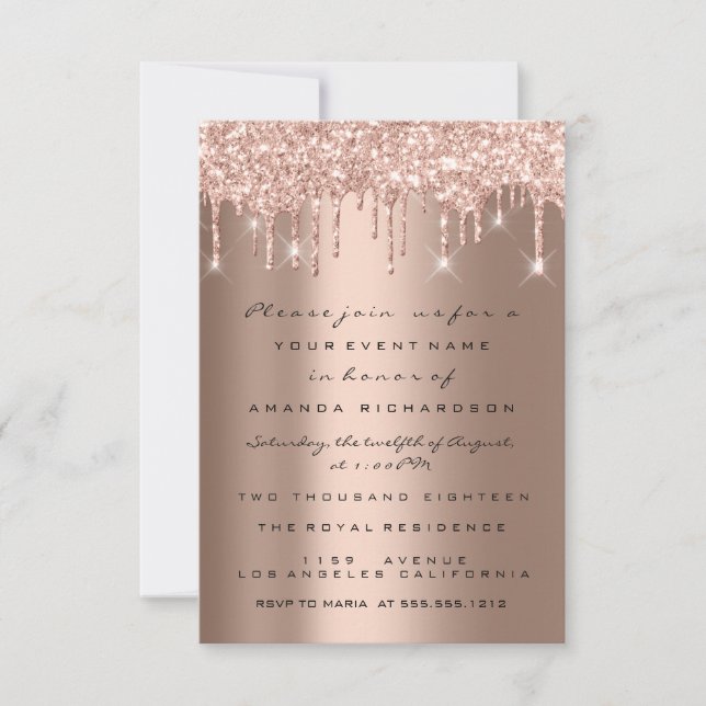 Invitation Parties scintillant étincelle Rose  Gold Bridal Sw (Devant)