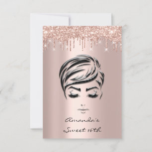 Invitation Parties scintillant étincelle Rose Gold Sweet 16th