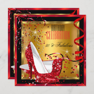 Invitation Parties scintillant fabuleuse Rouge talons hauts O
