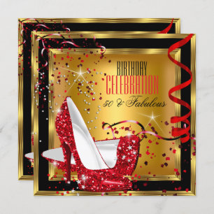 Invitation Parties scintillant fabuleuse Rouge talons hauts O