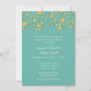Invitation Parties scintillant Feuille d'or Confetti Dots Cou