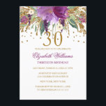 Invitation Parties scintillant florale Étincelle Améthyste 30<br><div class="desc">Plus d'invitations à fêtes florales dans le magasin Little Bayleigh! Nous avons utilisé des oeuvres d'art de : www.createthecut.com</div>