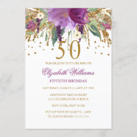 Parties scintillant florale Étincelle Améthyste 50