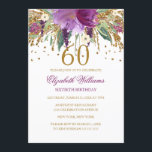 Invitation Parties scintillant florale Étincelle Améthyste 60<br><div class="desc">Plus d'invitations à fêtes florales dans le magasin Little Bayleigh! Nous avons utilisé des oeuvres d'art de : www.createthecut.com</div>