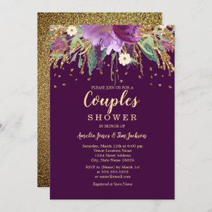 Invitation Parties scintillant florale pétillante Couples vio